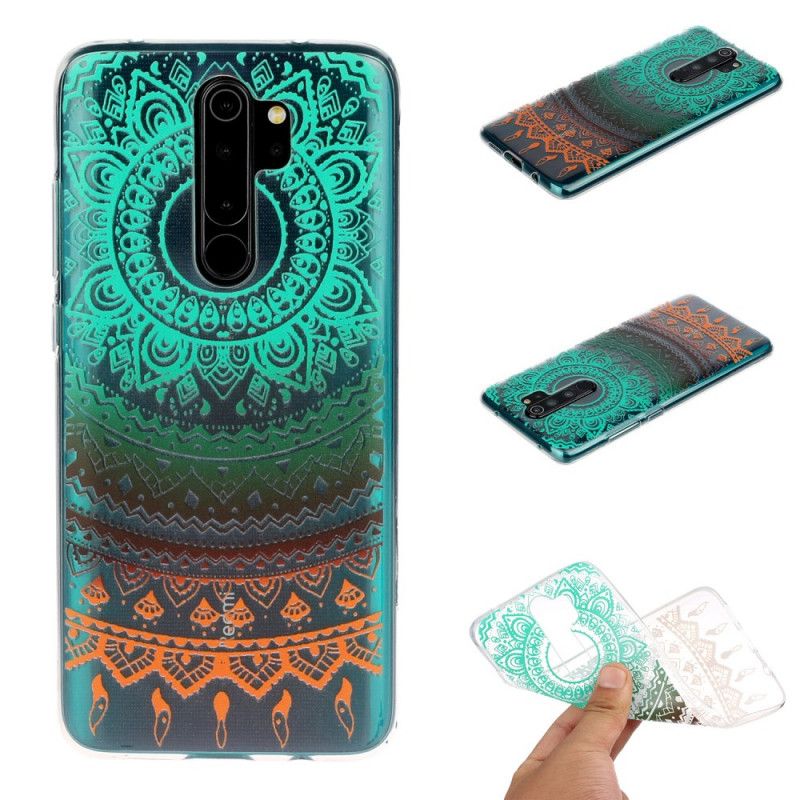 Cover Xiaomi Redmi Note 8 Pro Mobilcover Gennemsigtig Farverig Mandala