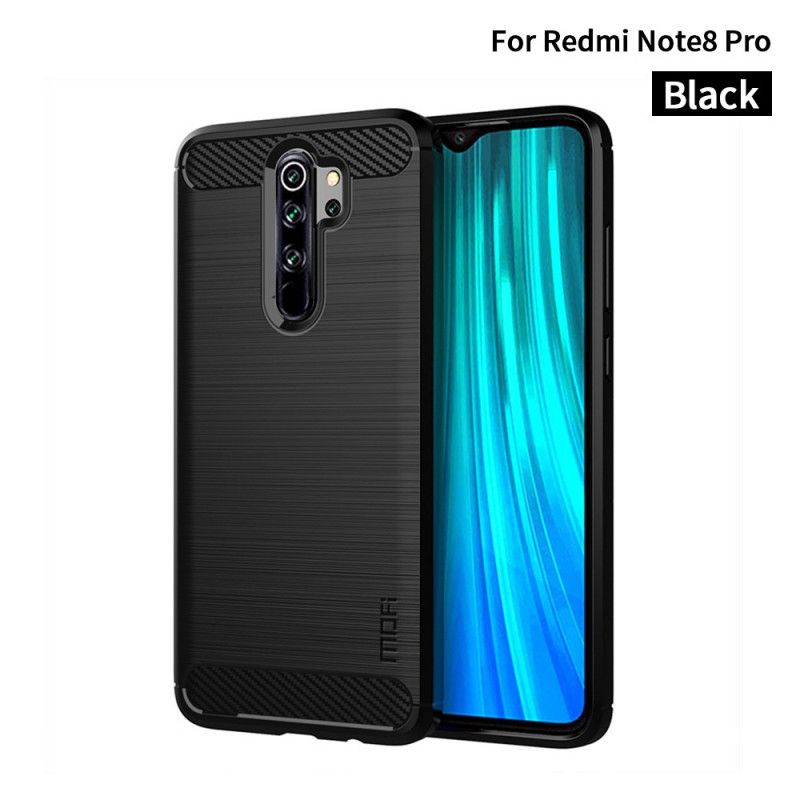 Cover Xiaomi Redmi Note 8 Pro Sort Mofi Børstet Kulfiber Original