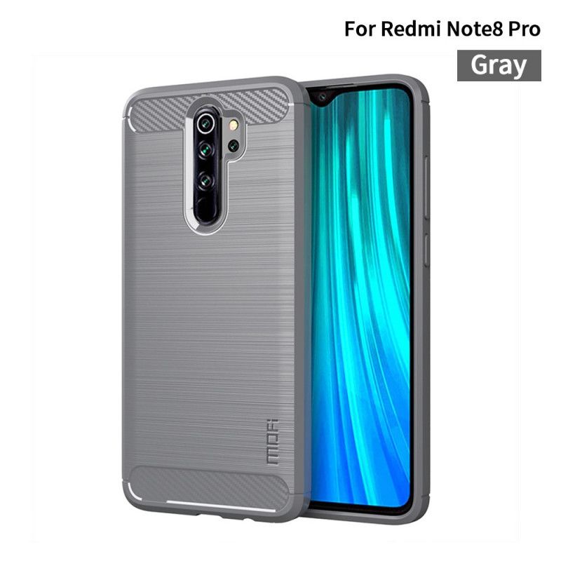 Cover Xiaomi Redmi Note 8 Pro Sort Mofi Børstet Kulfiber Original