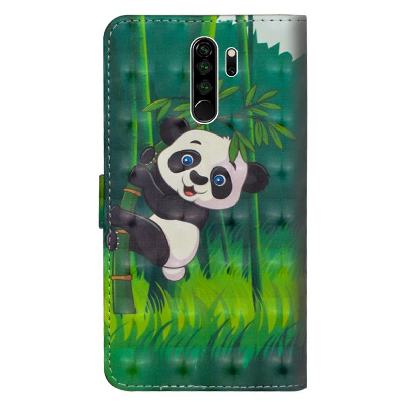 Flip Cover Læder for Xiaomi Redmi Note 8 Pro Panda Og Bambus