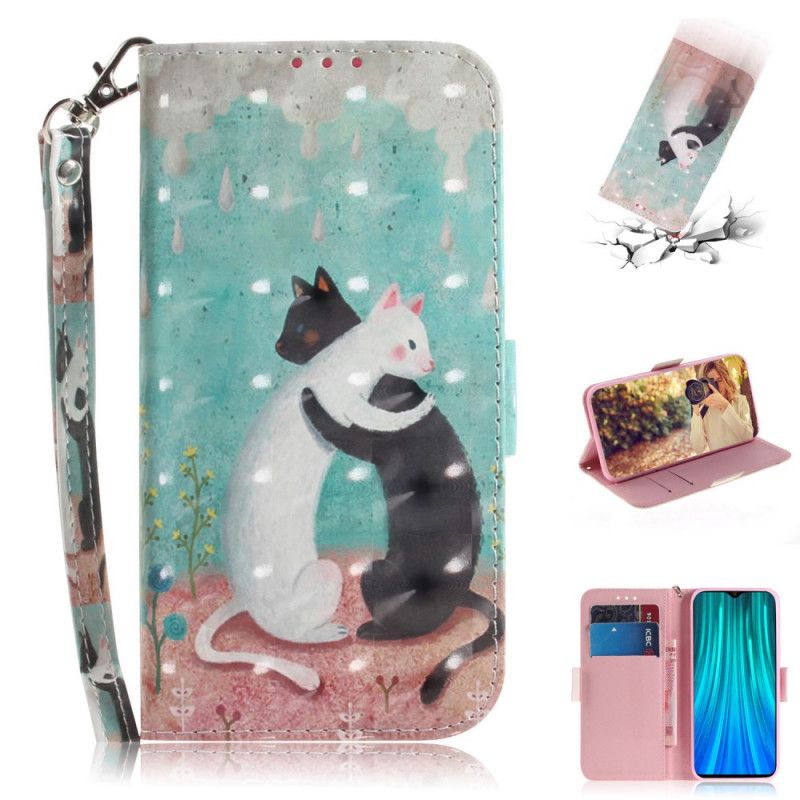 Flip Cover Læder for Xiaomi Redmi Note 8 Pro Thong Cat Friends