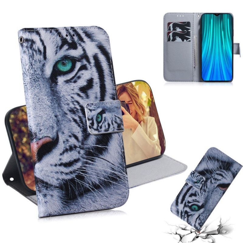 Flip Cover Læder for Xiaomi Redmi Note 8 Pro Tiger Ansigt