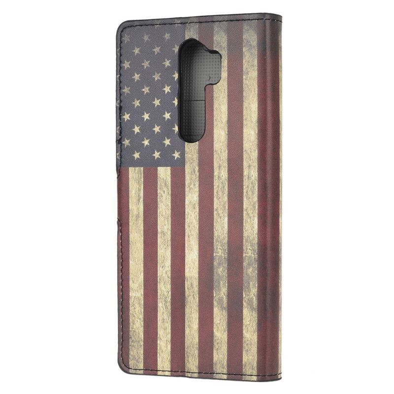 Flip Cover Læder Xiaomi Redmi Note 8 Pro Amerikansk Flag Original