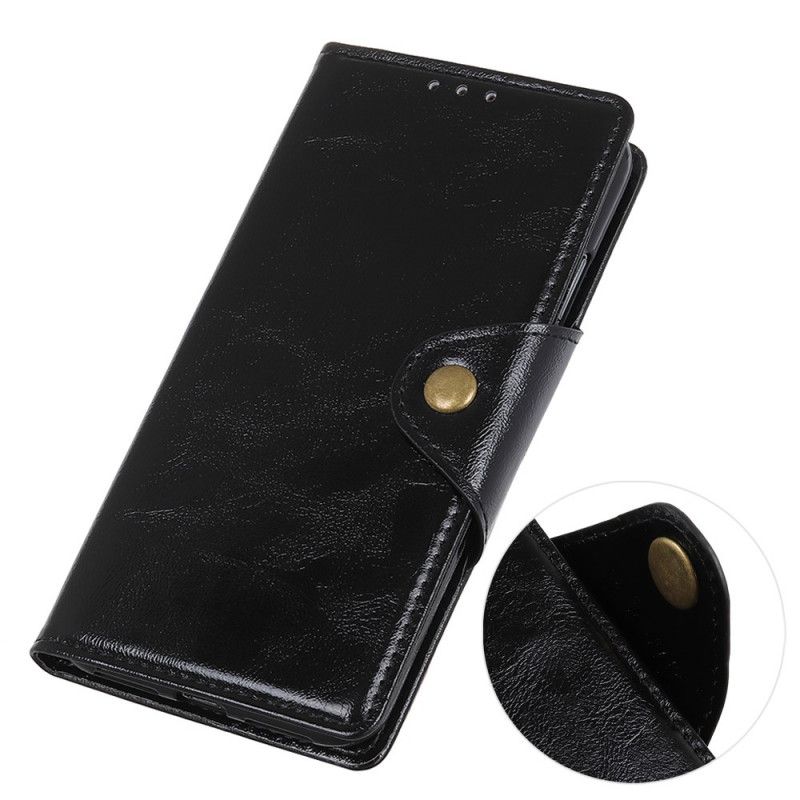 Flip Cover Læder Xiaomi Redmi Note 8 Pro Lakeret Knap I Laklæder Original