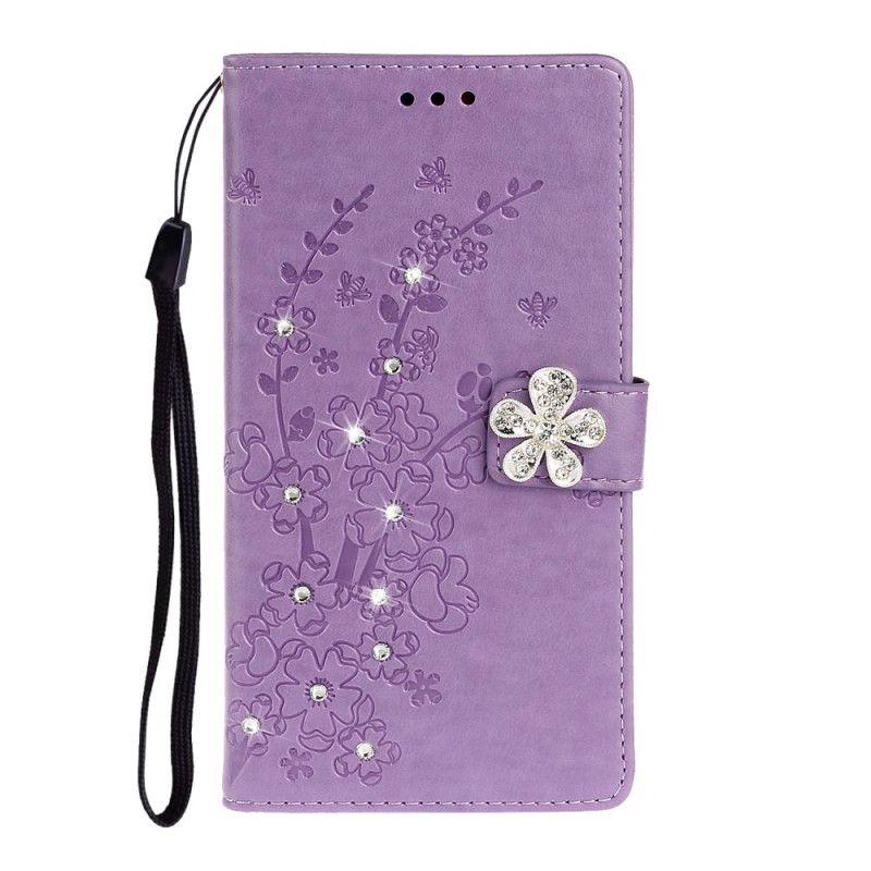 Flip Cover Læder Xiaomi Redmi Note 8 Pro Lys Lilla Blomstercharme Original