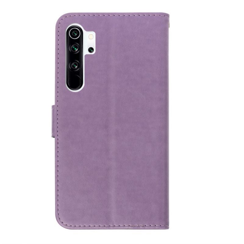 Flip Cover Læder Xiaomi Redmi Note 8 Pro Lys Lilla Blomstercharme Original