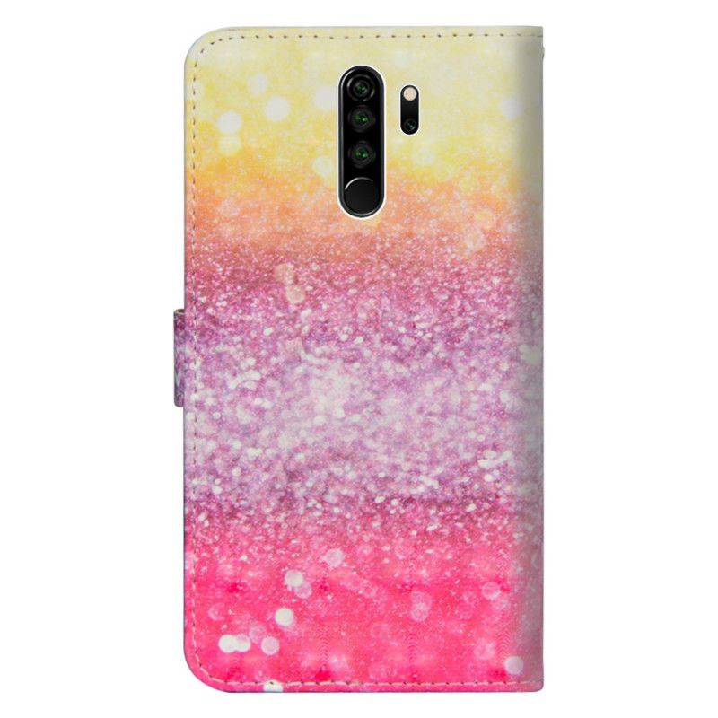 Flip Cover Læder Xiaomi Redmi Note 8 Pro Magenta Glittergradient