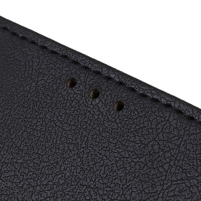 Flip Cover Læder Xiaomi Redmi Note 8 Pro Sort Enkel Skinnende Lædereffekt Beskyttelse