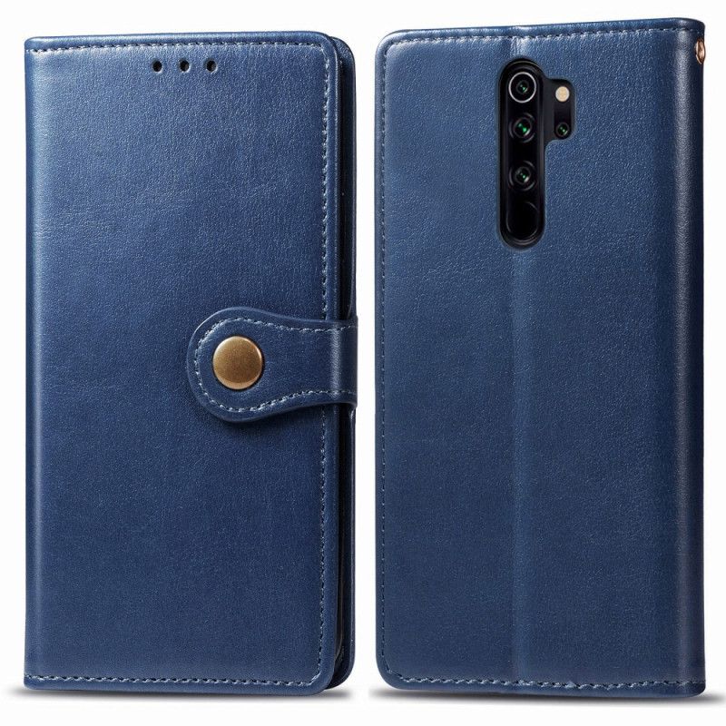 Flip Cover Xiaomi Redmi Note 8 Pro Rød Imiteret Læder Og Vintage Lås