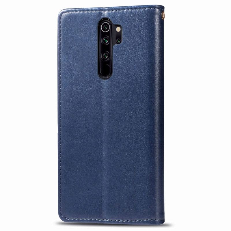 Flip Cover Xiaomi Redmi Note 8 Pro Rød Imiteret Læder Og Vintage Lås