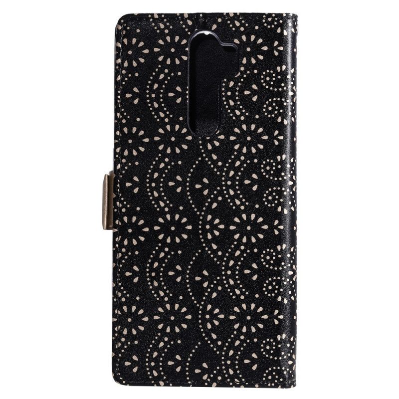 Flip Cover Xiaomi Redmi Note 8 Pro Sort Snørebåndspung