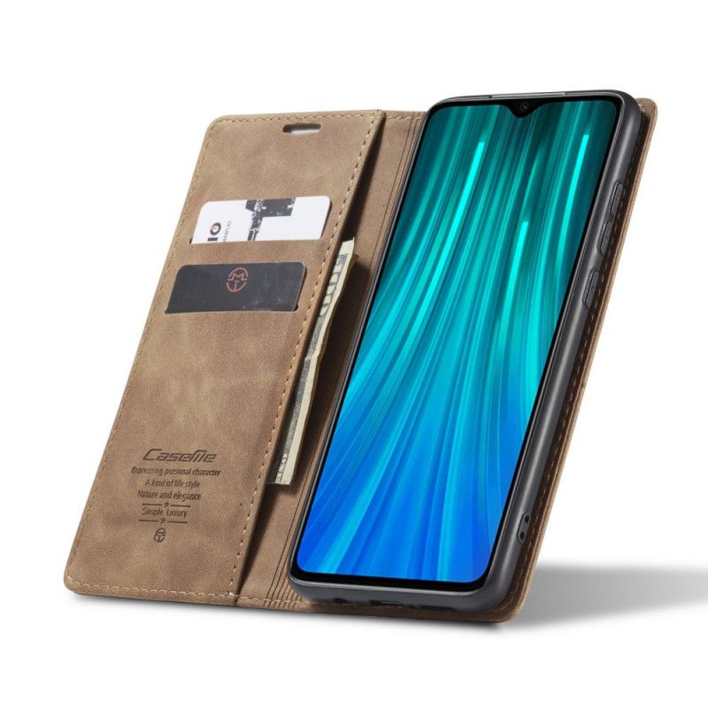 Læder Cover Xiaomi Redmi Note 8 Pro Sort Imiteret Læderetui