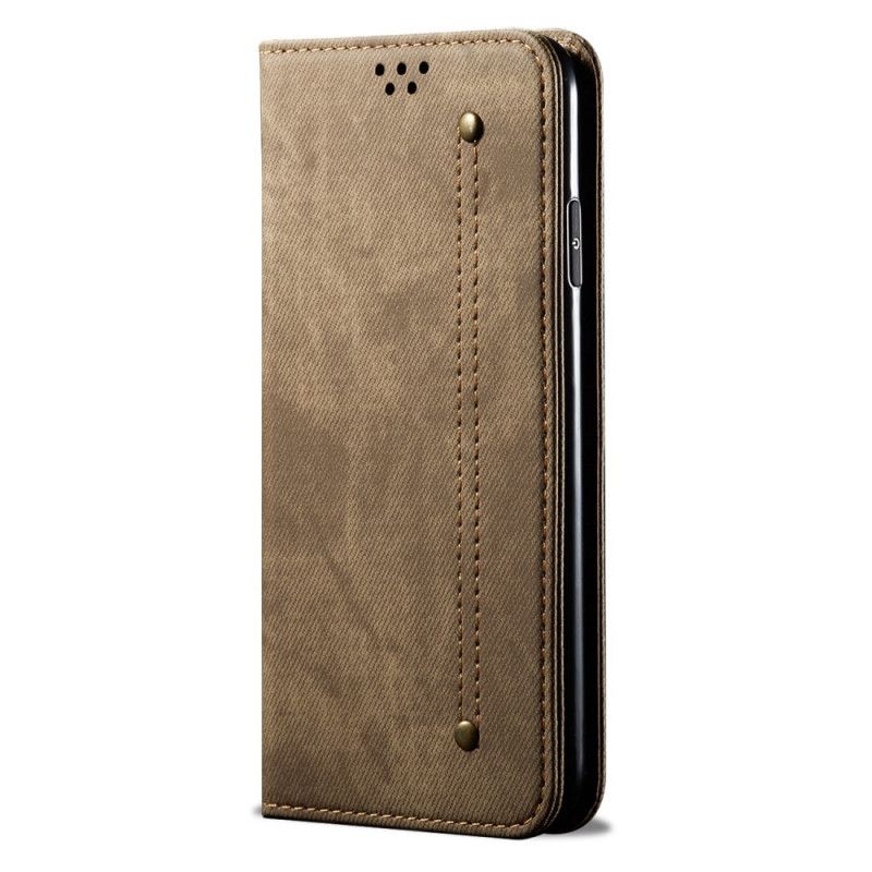 Læder Cover Xiaomi Redmi Note 8 Pro Sort Jeansstof