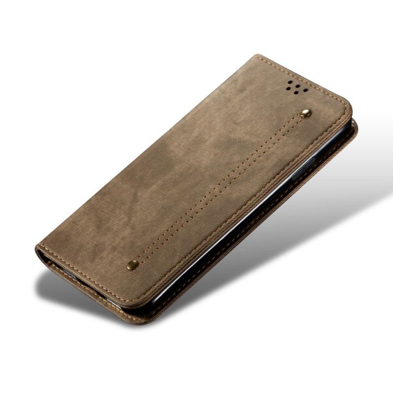 Læder Cover Xiaomi Redmi Note 8 Pro Sort Jeansstof