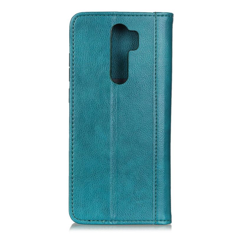 Læder Cover Xiaomi Redmi Note 8 Pro Sort Split Lychee Læder Version