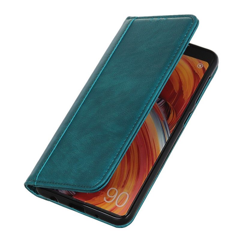 Læder Cover Xiaomi Redmi Note 8 Pro Sort Split Lychee Læder Version