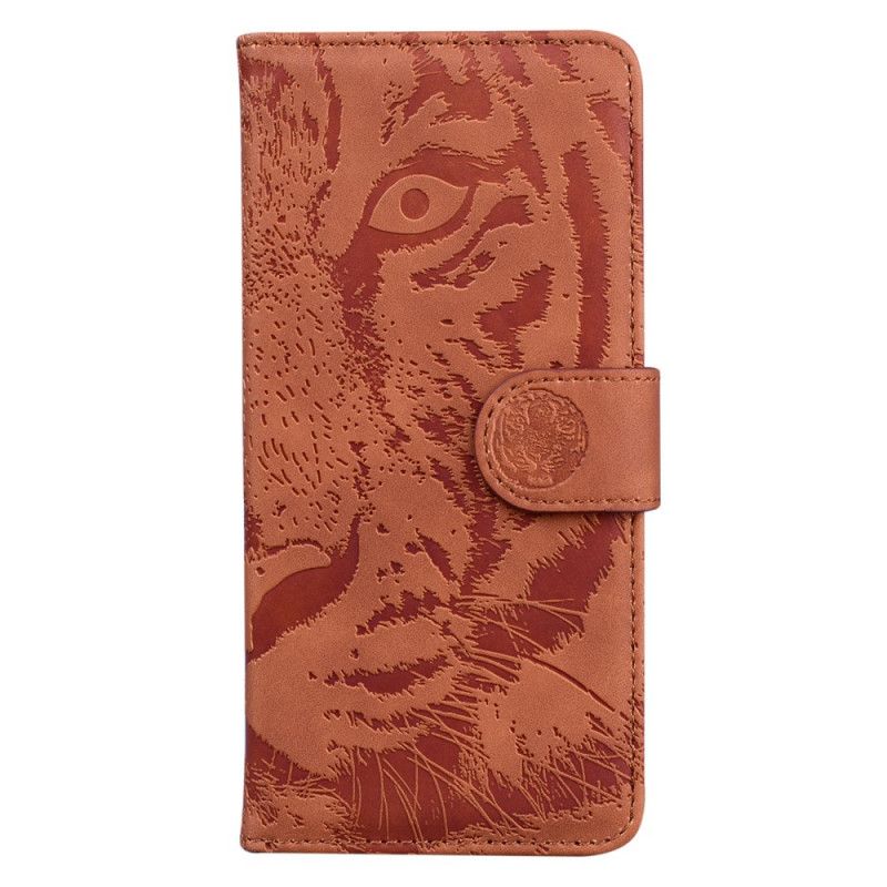 Flip Cover Moto G200 5g Tiger Face Print