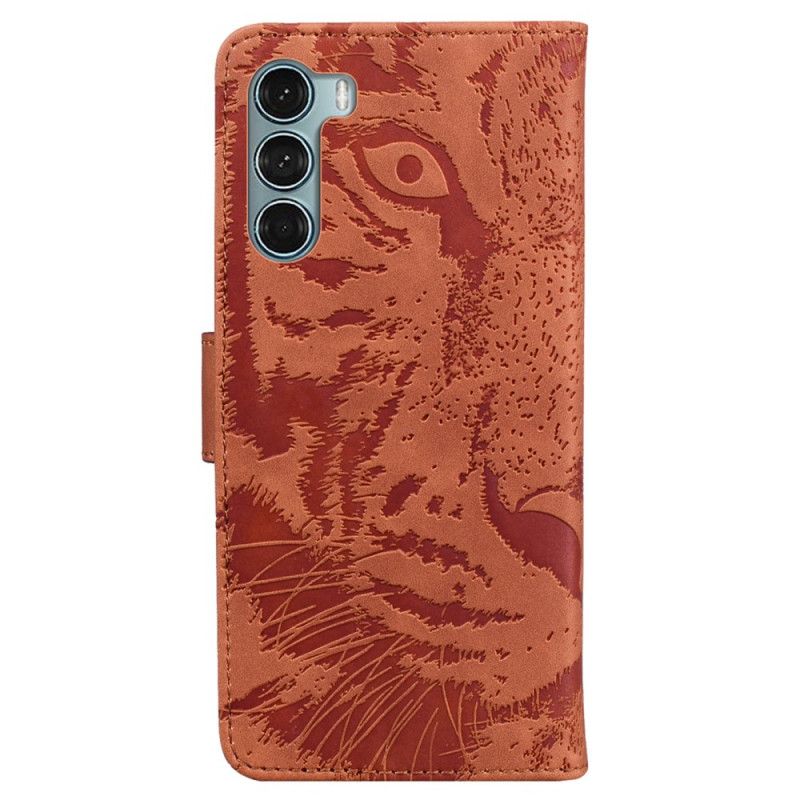 Flip Cover Moto G200 5g Tiger Face Print