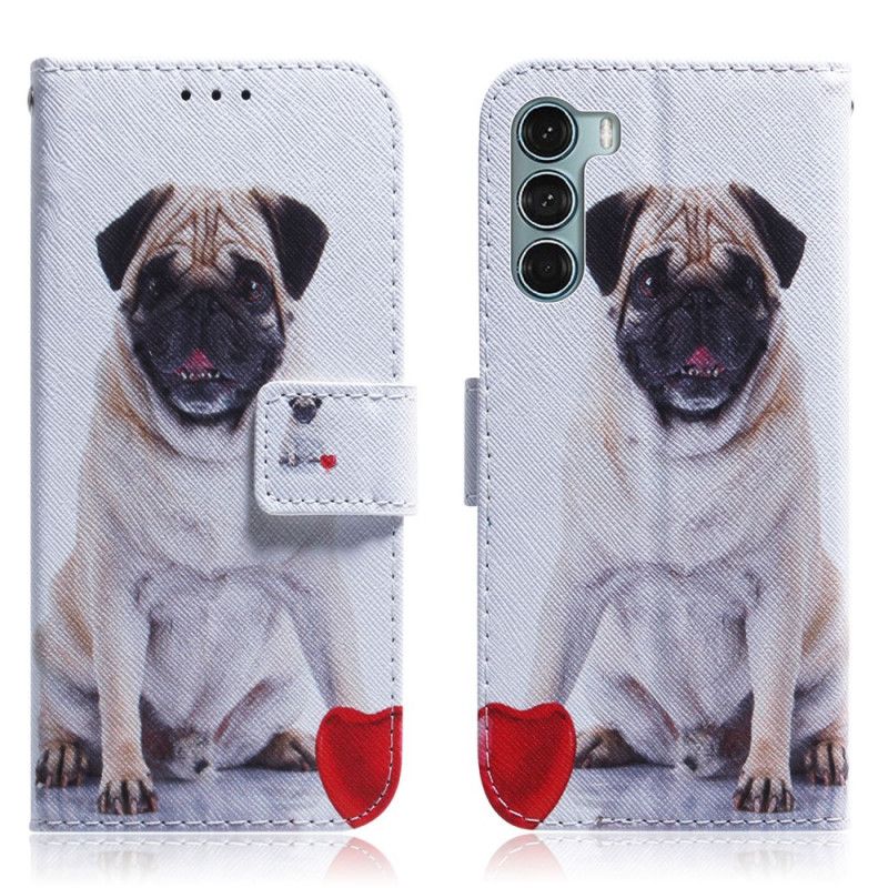 Læder Cover Moto G200 5g Telefon Etui Pug Dog