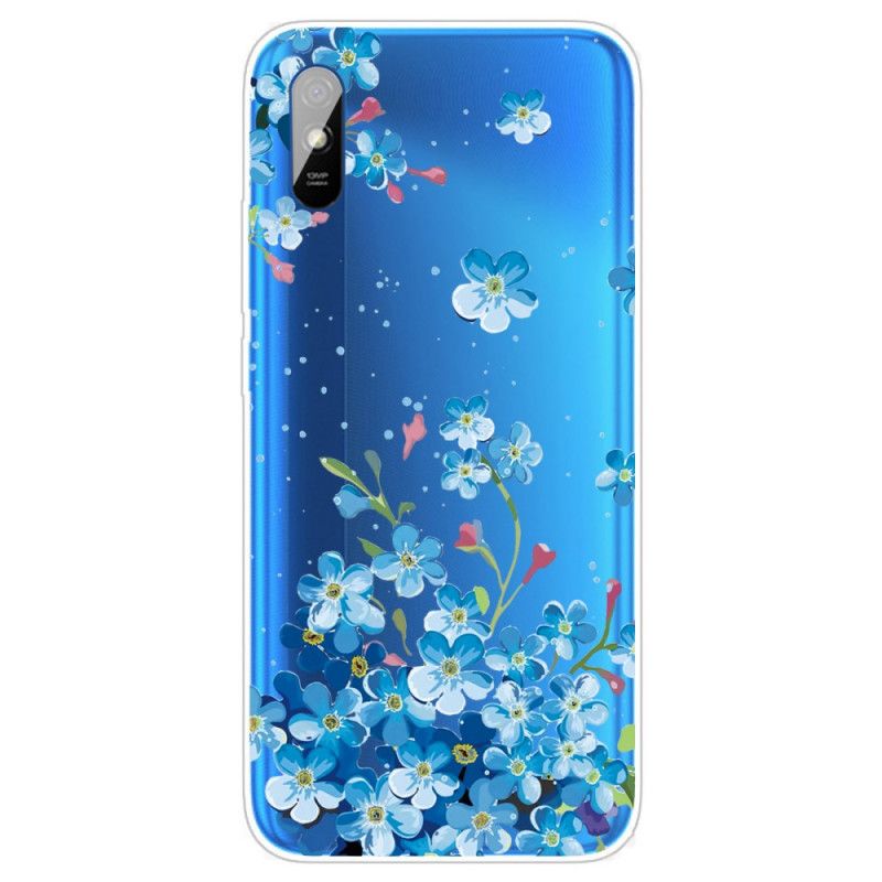 Cover for Xiaomi Redmi 9A Buket Blå Blomster