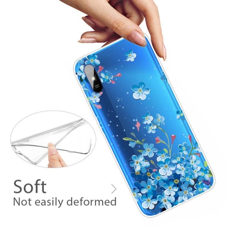 Cover for Xiaomi Redmi 9A Buket Blå Blomster