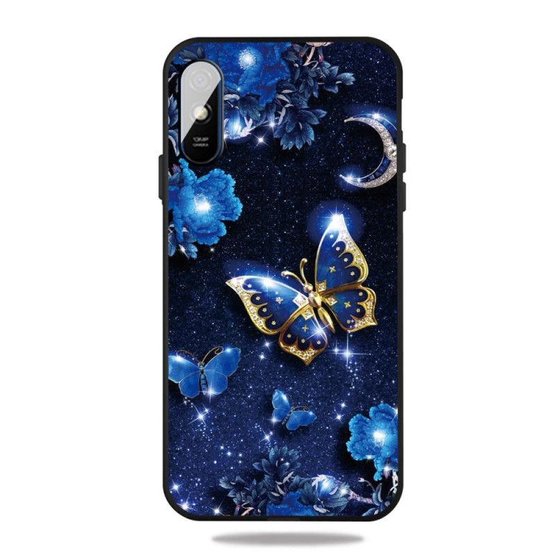 Cover for Xiaomi Redmi 9A Gylden Sommerfugl