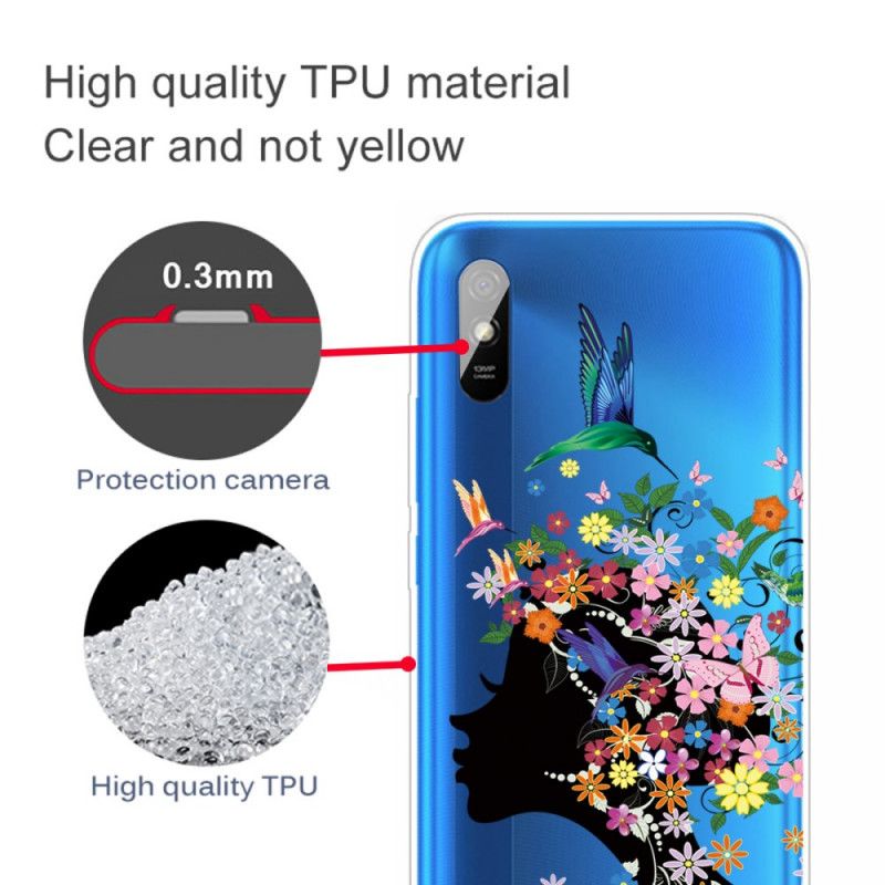 Cover for Xiaomi Redmi 9A Smukt Blomsterhoved