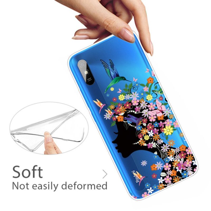 Cover for Xiaomi Redmi 9A Smukt Blomsterhoved