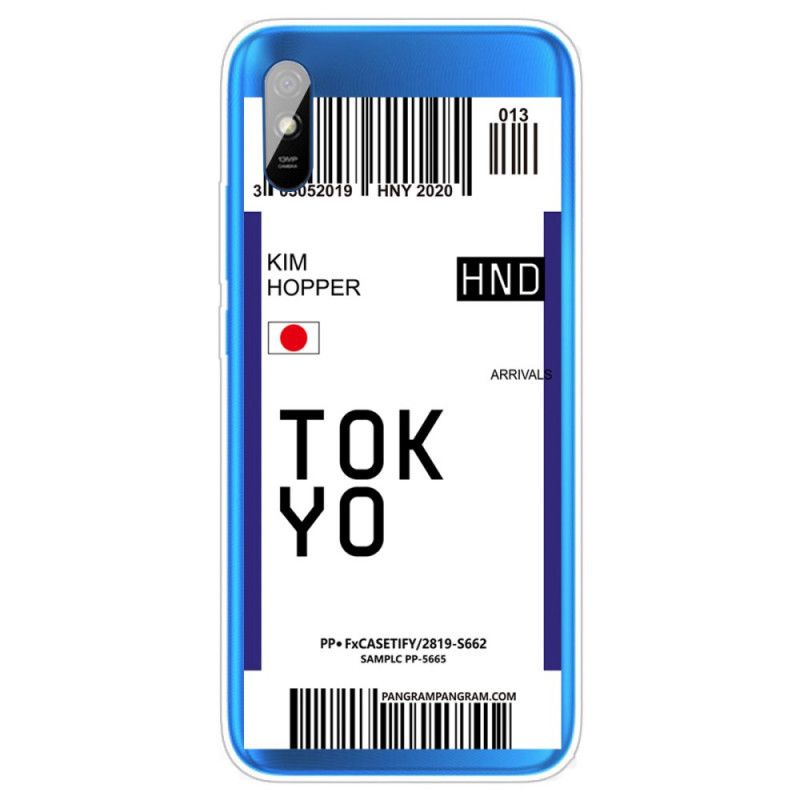 Cover for Xiaomi Redmi 9A Sort Boardingkort Tokyo