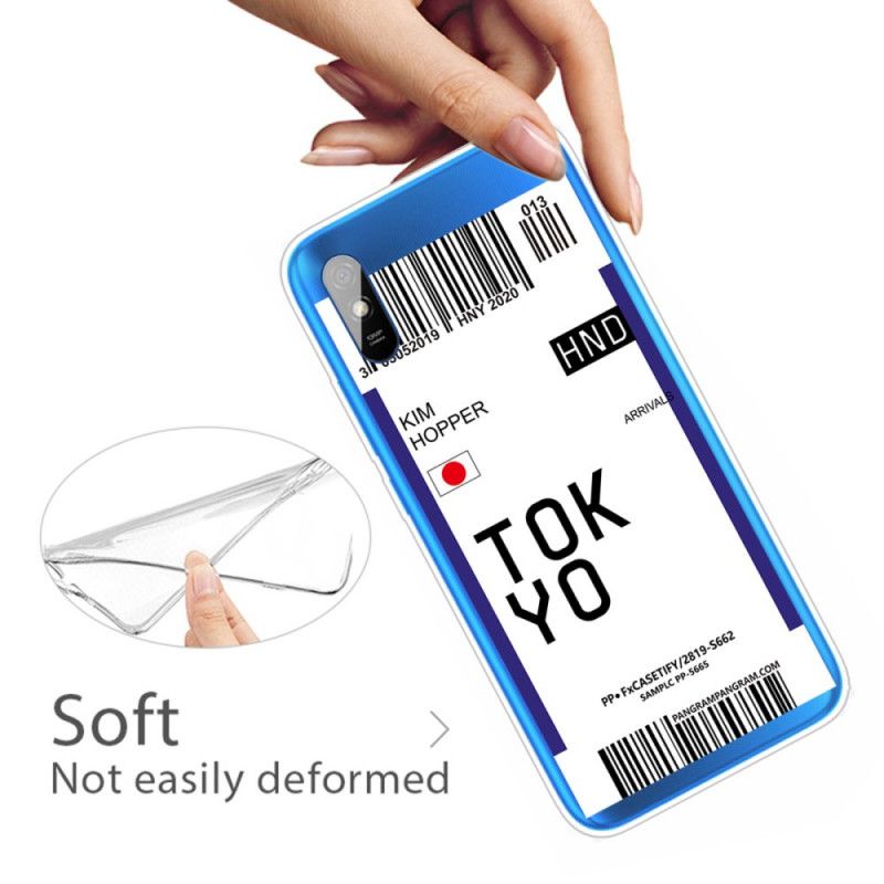 Cover for Xiaomi Redmi 9A Sort Boardingkort Tokyo