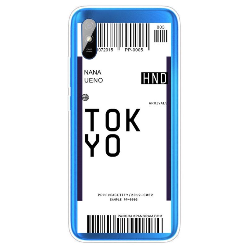 Cover for Xiaomi Redmi 9A Sort Boardingkort Tokyo