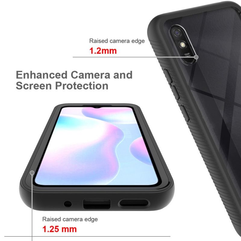 Cover for Xiaomi Redmi 9A Sort Hybrid Silikonkanter