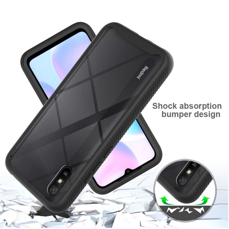 Cover for Xiaomi Redmi 9A Sort Hybrid Silikonkanter