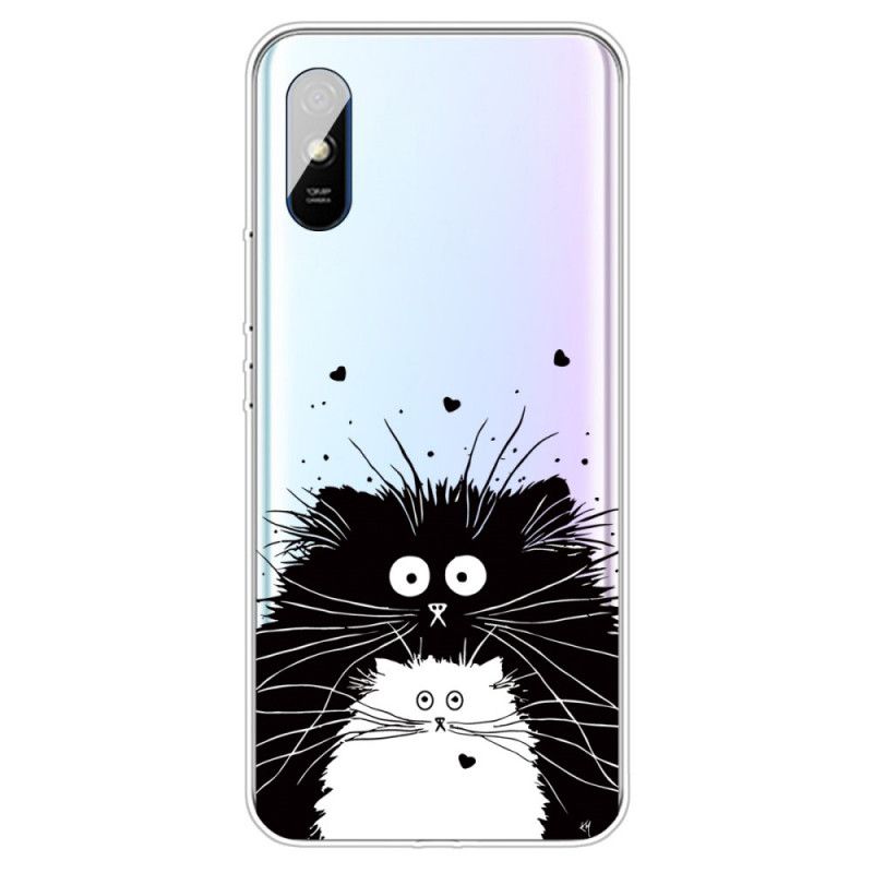 Cover for Xiaomi Redmi 9A Sort Pas På Kattene