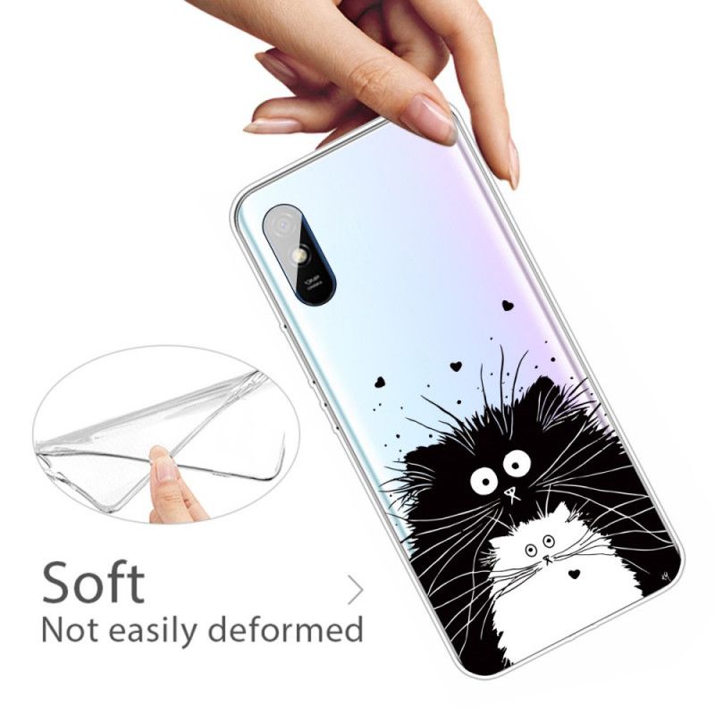 Cover for Xiaomi Redmi 9A Sort Pas På Kattene