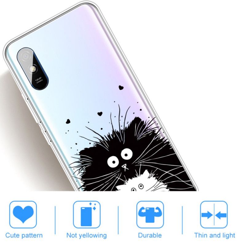 Cover for Xiaomi Redmi 9A Sort Pas På Kattene