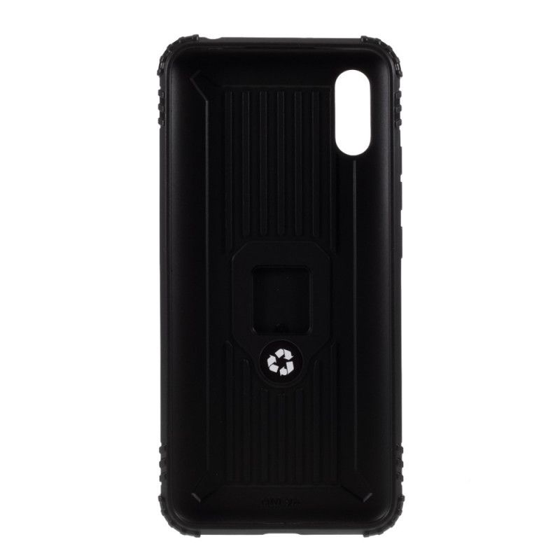 Cover for Xiaomi Redmi 9A Sort Ring I Kulfiberstil