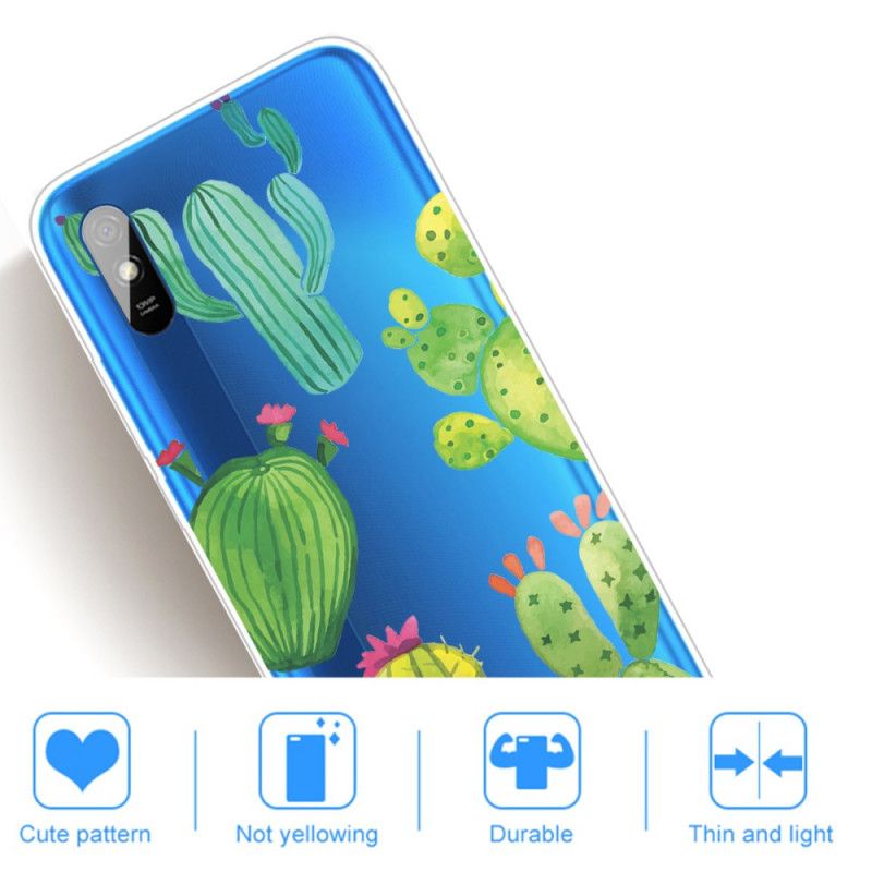 Cover Xiaomi Redmi 9A Akvarel Kaktus Beskyttelse