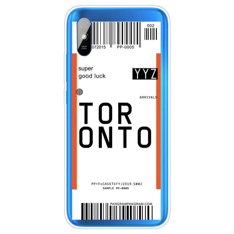 Cover Xiaomi Redmi 9A Boardingkort Til Toronto Original