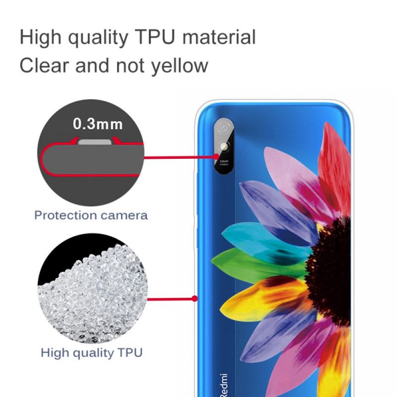 Cover Xiaomi Redmi 9A Farvet Blomst Original