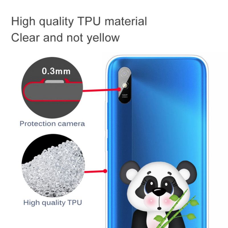 Cover Xiaomi Redmi 9A Gennemsigtig Trist Panda Beskyttelse