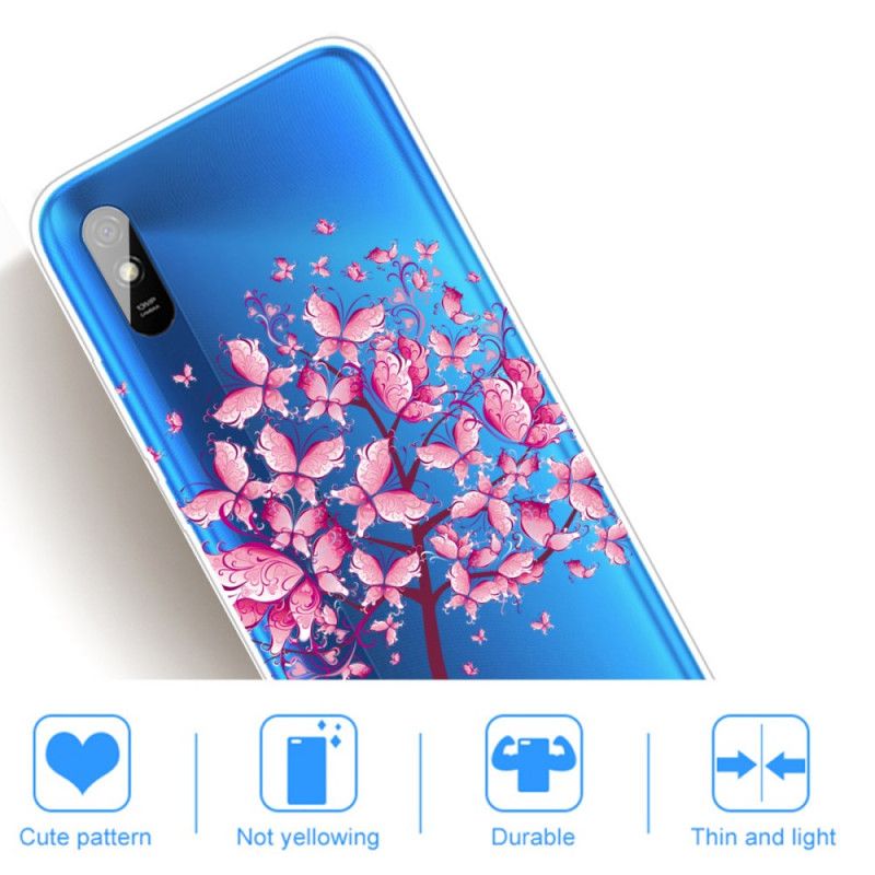 Cover Xiaomi Redmi 9A Lyserød Træplade Beskyttelse