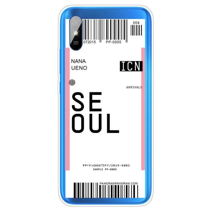 Cover Xiaomi Redmi 9A Magenta Boardingkort Til Seoul Original