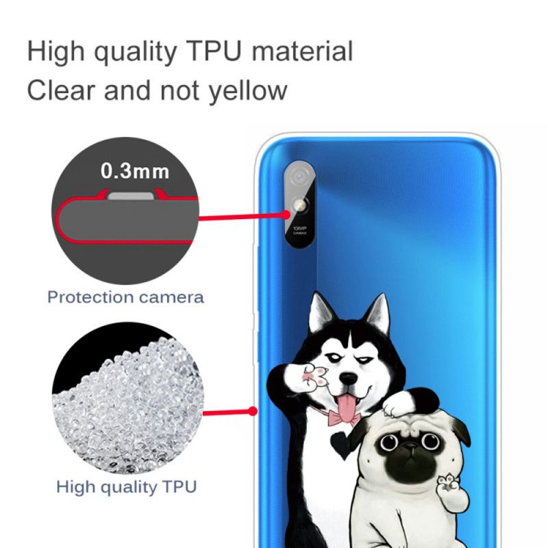 Cover Xiaomi Redmi 9A Sjove Hunde Original