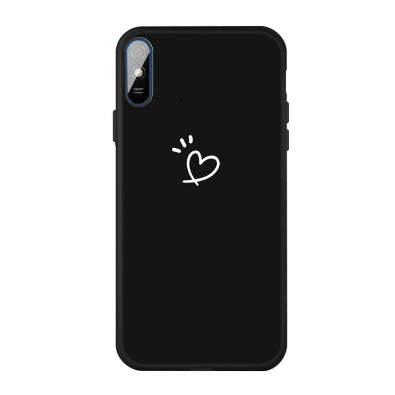 Cover Xiaomi Redmi 9A Sort Bankende Hjertesilikone Beskyttelse