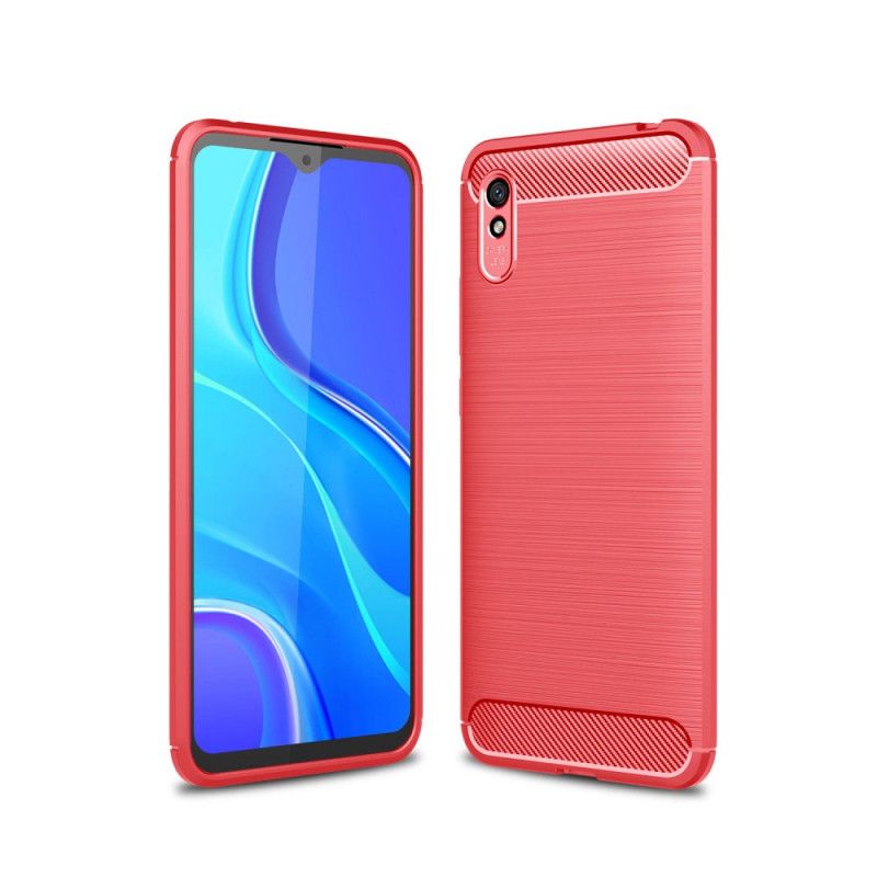 Cover Xiaomi Redmi 9A Sort Børstet Kulfiber