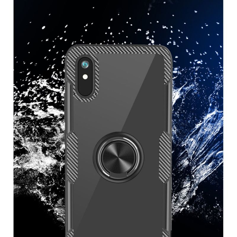 Cover Xiaomi Redmi 9A Sort Kulfiber Metalring