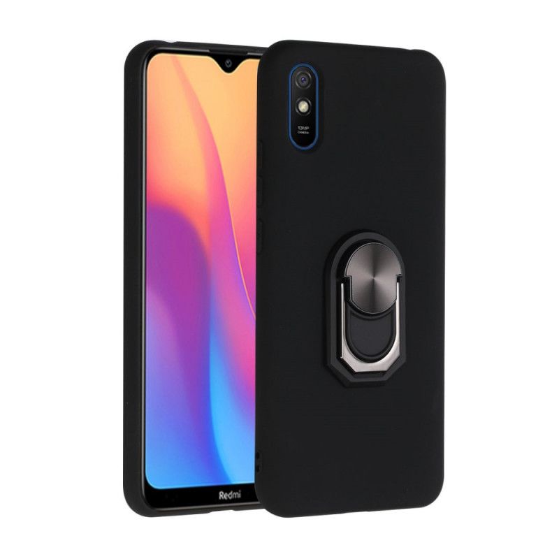 Cover Xiaomi Redmi 9A Sort Metalliseret Ringstøtte