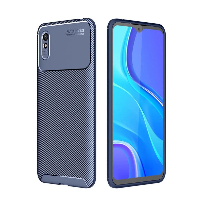 Cover Xiaomi Redmi 9A Sort Mobilcover Fleksibel Kulfiber