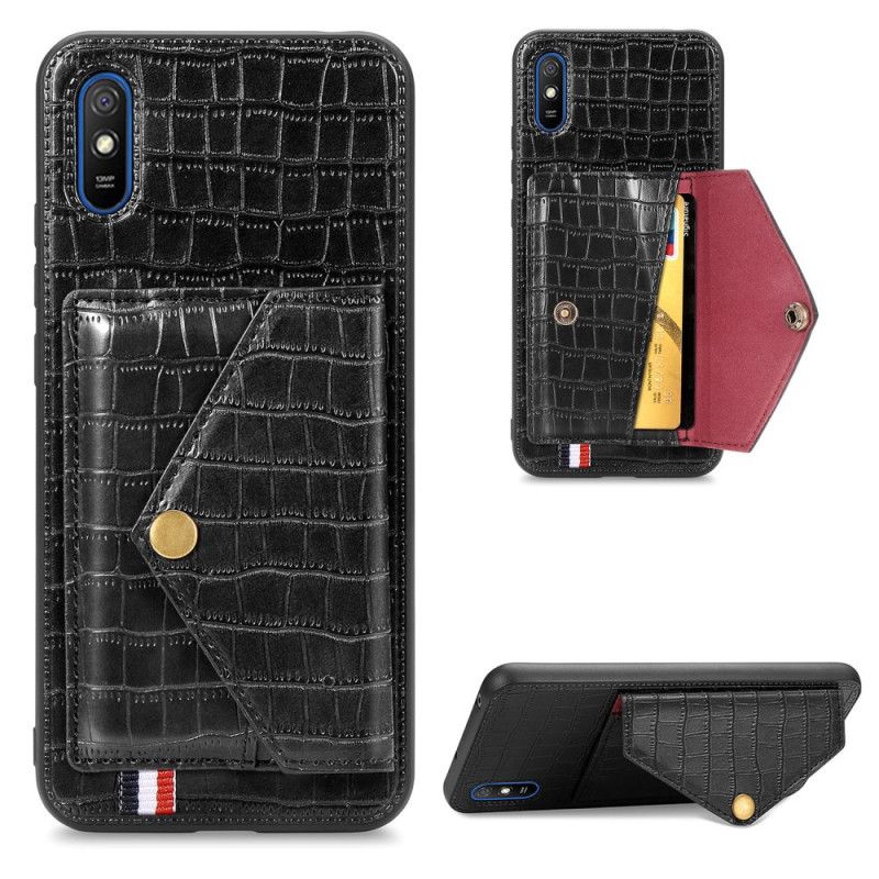 Cover Xiaomi Redmi 9A Sort Mobilcover Krokodilleholder Og Holder